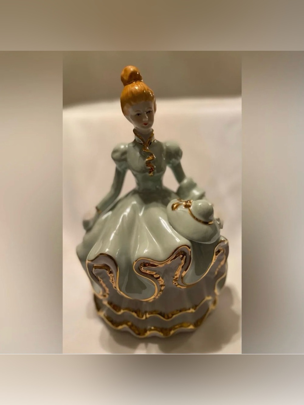 Vintage  Musical Lady Southern Belle Porcelain Ceramic Figurine "Ode to Joy"